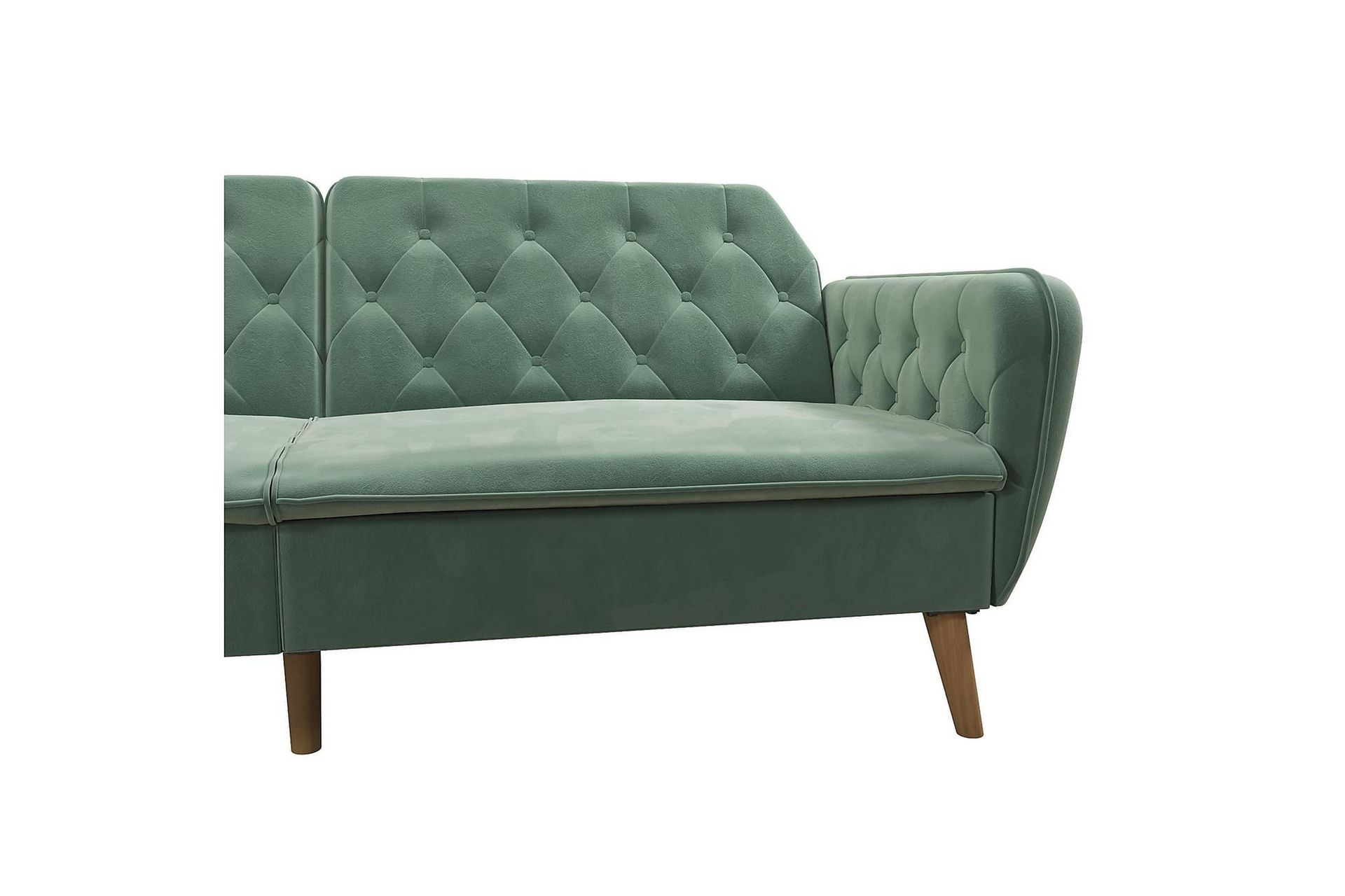 TallulaH 2-seters Sovesofa Fløyel/Lysegrønn - Novogratz - Møbler - Sofaer - Sovesofaer