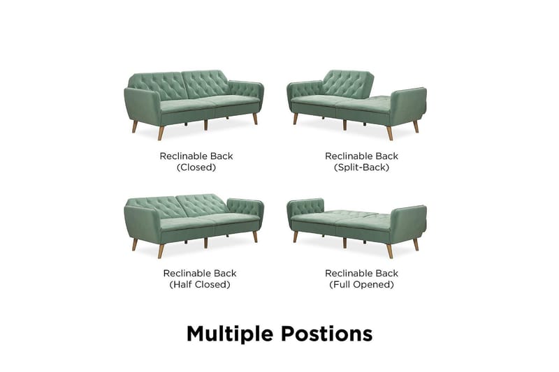 TallulaH 2-seters Sovesofa Fløyel/Lysegrønn - Novogratz - Møbler - Sofaer - Sovesofaer