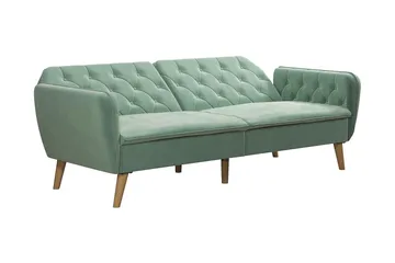 TallulaH 2-seters Sovesofa Fløyel/Lysegrønn - Novogratz - Møbler - Sofaer - Sovesofaer
