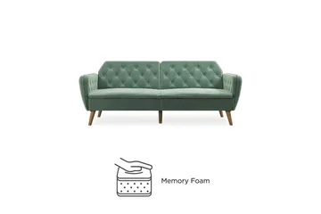 TallulaH 2-seters Sovesofa Fløyel/Lysegrønn - Novogratz - Møbler - Sofaer - Sovesofaer