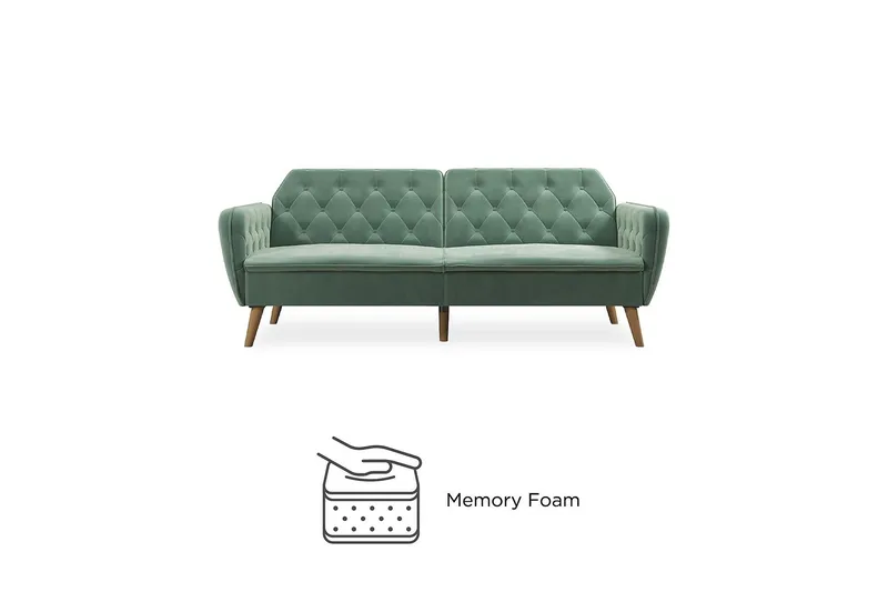 TallulaH 2-seters Sovesofa Fløyel/Lysegrønn - Novogratz - Møbler - Sofaer - Sovesofaer