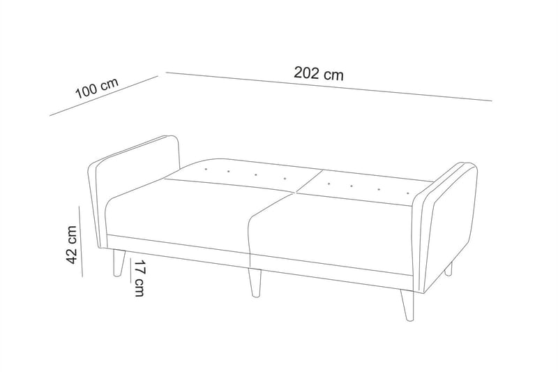 Tamatha 3-seter Sovesofa med Sjeselong i Stoff med Trebein - Lysegrå - Møbler - Sofaer - Sovesofaer