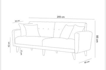 Tamatha Sovesofa 3-seter - Mørkegrå - Møbler - Sofaer - Sovesofaer