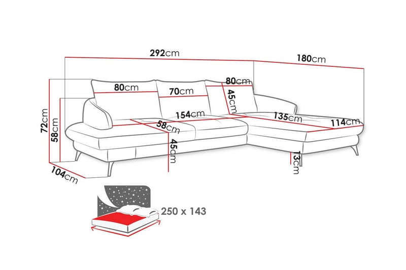 Telford 3-seters Hjørnesovesofa - Beige - Sovesofaer - Hjørnesovesofa