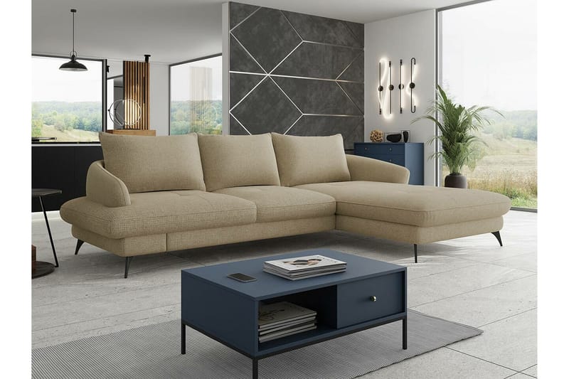 Telford 3-seters Hjørnesovesofa - Beige - Møbler - Sofaer - Sovesofaer