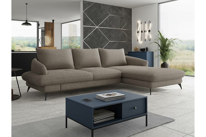 Telford 3-seters Hjørnesovesofa - Brun - Møbler - Sofaer - Sovesofaer
