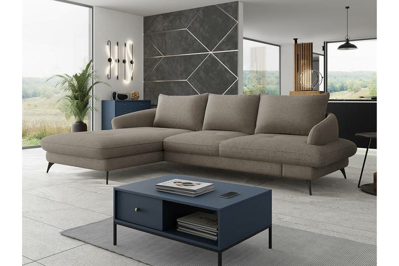 Telford 3-seters Hjørnesovesofa - Brun - Møbler - Sofaer - Sovesofaer