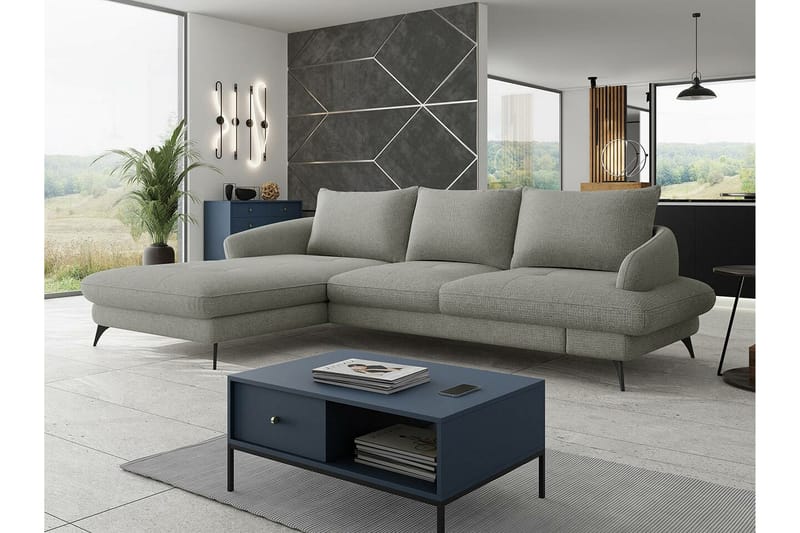 Telford 3-seters Hjørnesovesofa - Lysegrå - Møbler - Sofaer - Sovesofaer