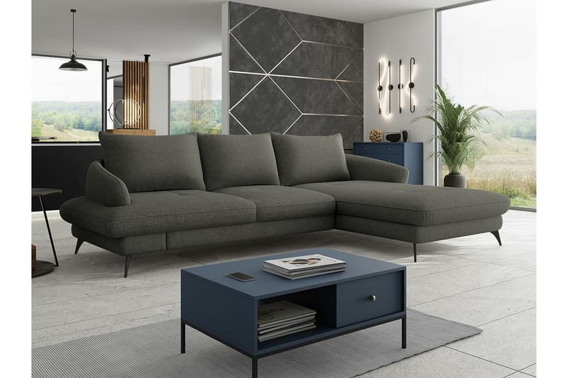 Telford 3-seters Hjørnesovesofa - Mørkegrå - Møbler - Sofaer - Sovesofaer