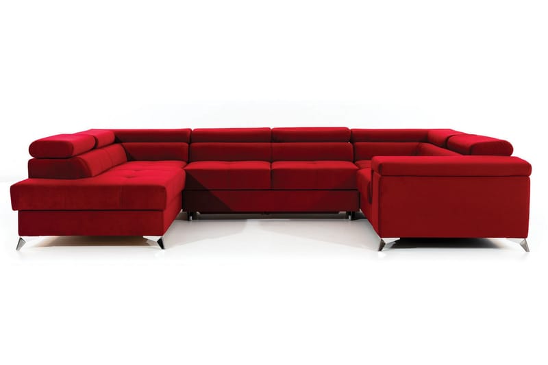 Theriago Hjørnesovesofa med Divan Venstre - Rød - Møbler - Sofaer - Sovesofaer