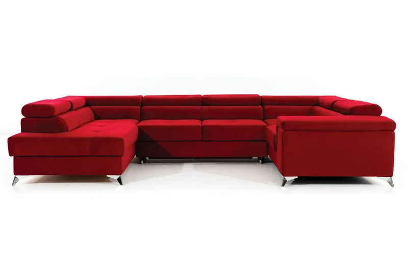 Theriago Hjørnesovesofa med Divan Venstre, Rød