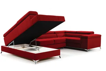 Theriago Hjørnesovesofa med Divan Venstre - Rød - Møbler - Sofaer - Sovesofaer