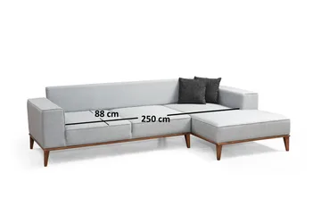 Thrill Sovesofa med Divan Høyre - Grå - Møbler - Sofaer - Sovesofaer