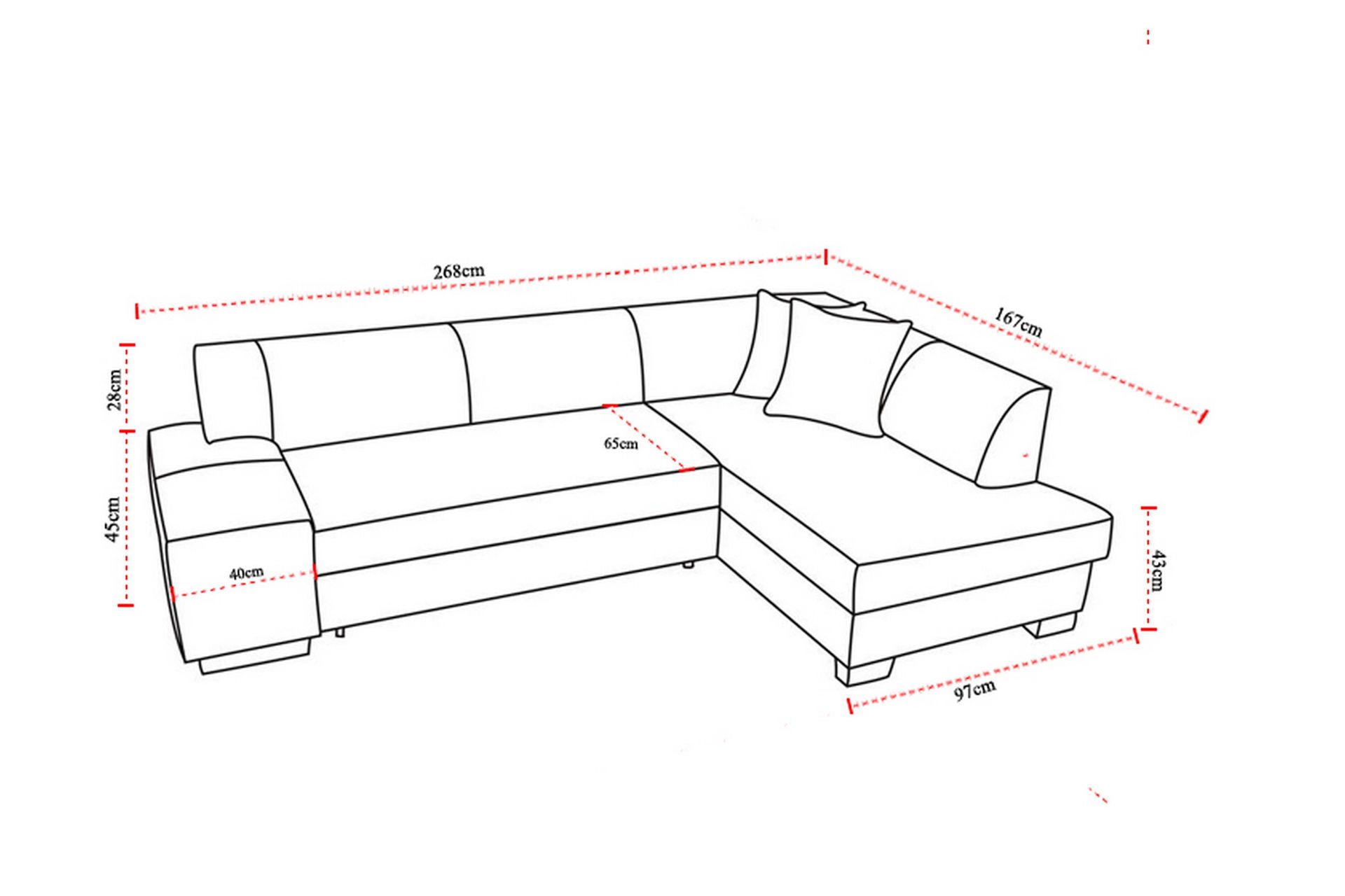 Tietaz Sovesofa med Divan - Grå/Svart - Møbler - Sofaer - Sovesofaer