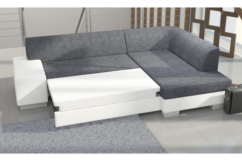 Tietaz Sovesofa med Divan - Grå/Svart - Møbler - Sofaer - Sovesofaer