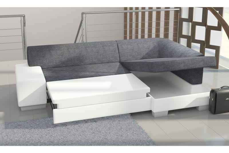 Tietaz Sovesofa med Divan - Grå/Svart - Møbler - Sofaer - Sovesofaer