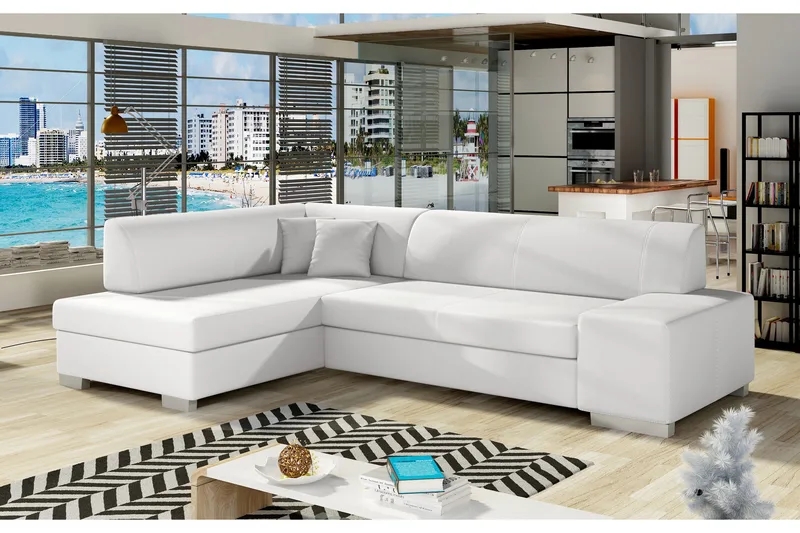 Tietaz Sovesofa med Divan - Hvit - Møbler - Sofaer - Sovesofaer