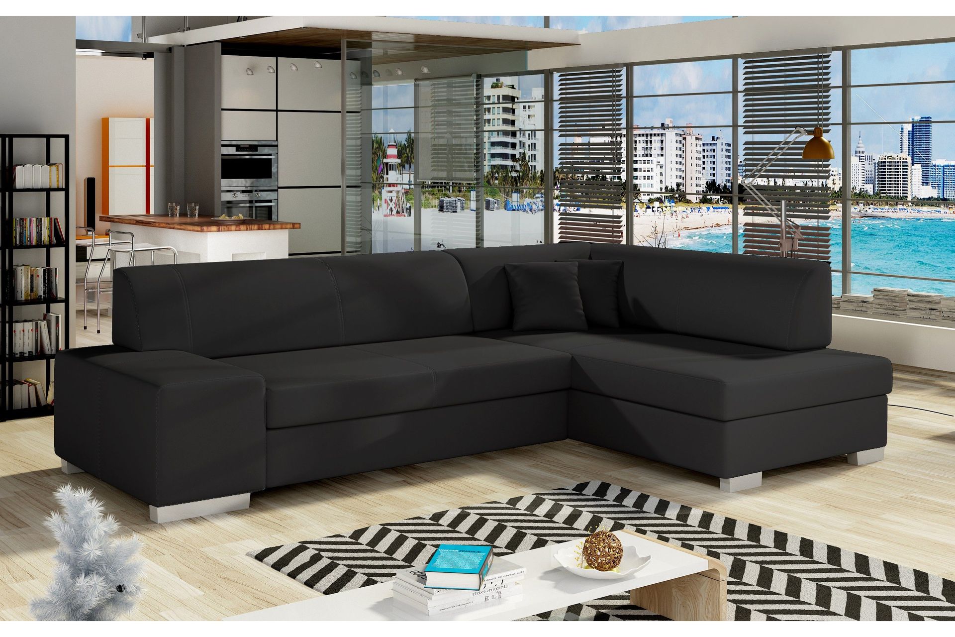 Tietaz Sovesofa med Divan - Svart