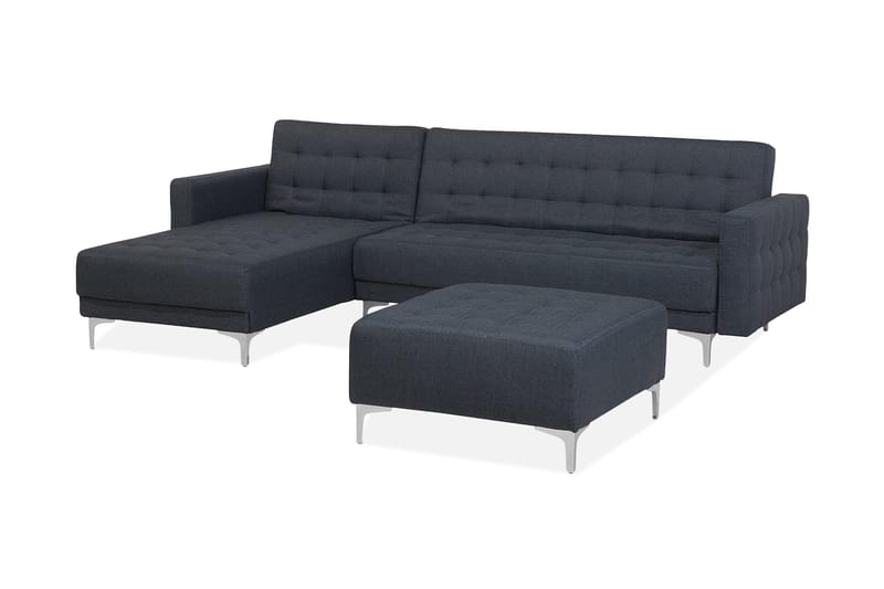 Toomey Hjørnesovesofa Høyre med Fotskammel - Grå - Møbler - Sofaer - Sovesofaer