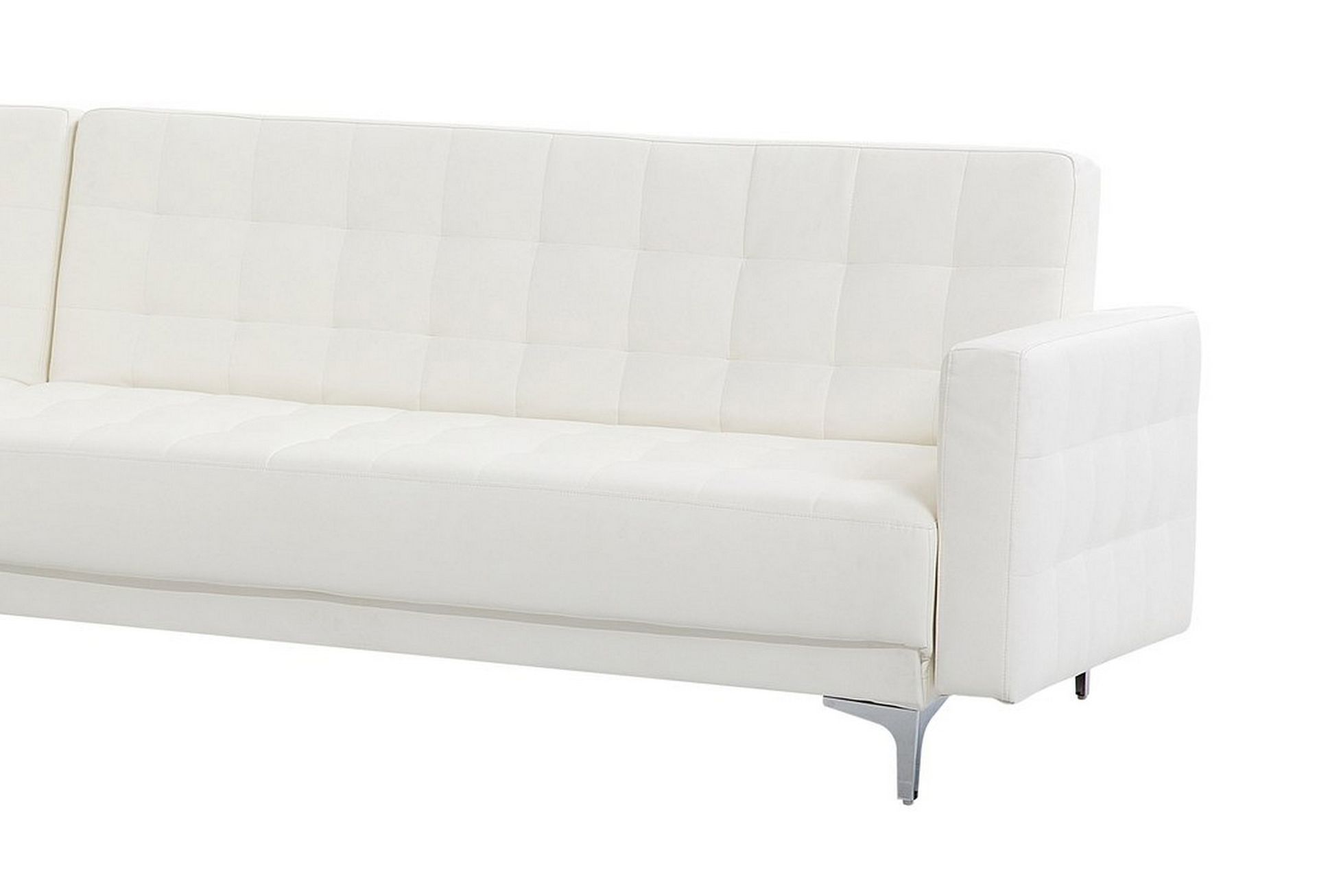 Toomey Hjørnesovesofa Høyre med Fotskammel Kunstlær - Hvit - Møbler - Sofaer - Sovesofaer