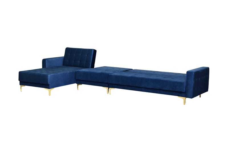 Toomey Hjørnesovesofa Large Høyre Fløyel - Blå - Møbler - Sofaer - Sovesofaer