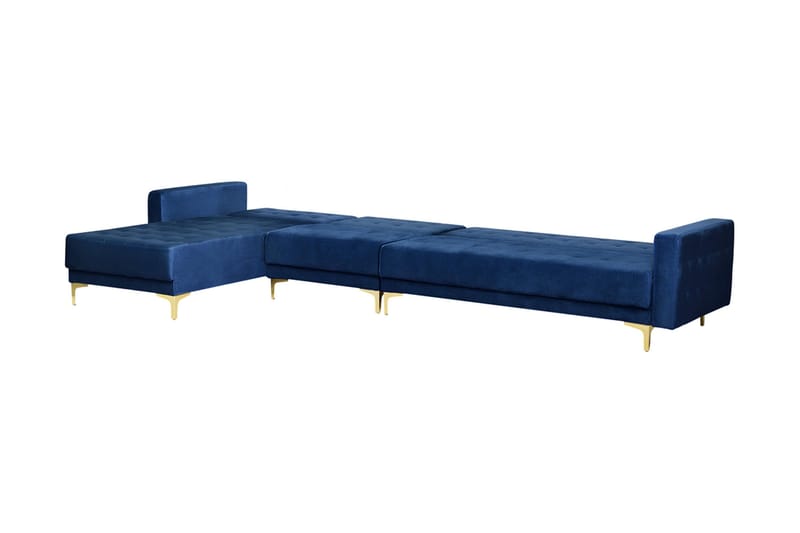 Toomey Hjørnesovesofa Large Høyre Fløyel - Blå - Møbler - Sofaer - Sovesofaer