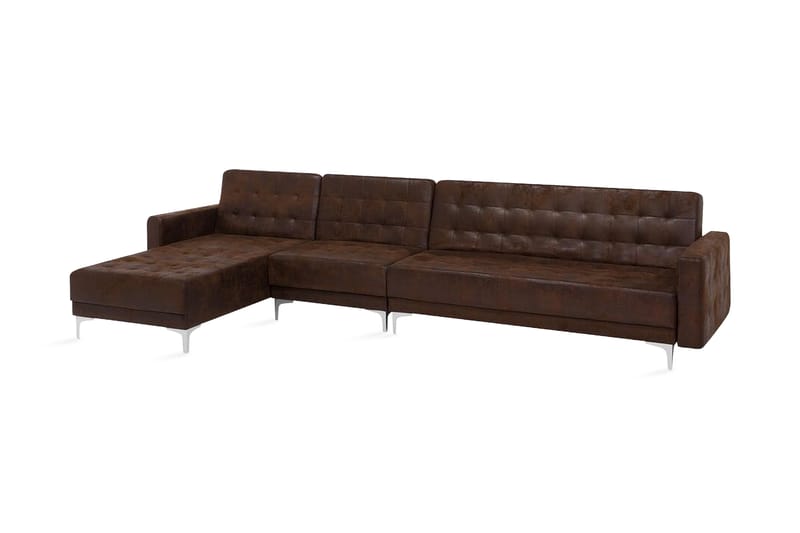 Toomey Hjørnesovesofa Large Høyre Kunstlær - Brun - Møbler - Sofaer - Sovesofaer