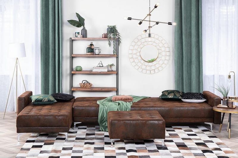 Toomey Hjørnesovesofa Large Høyre Kunstlær - Brun - Møbler - Sofaer - Sovesofaer