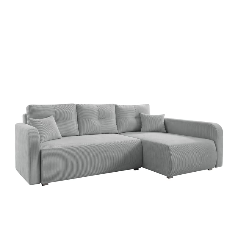 Toren sovesofa med oppbevaring og divan høyre, Lysegrå