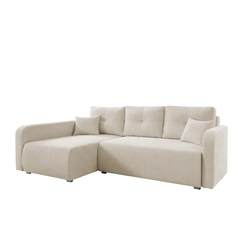 Toren sovesofa med oppbevaring og divan venstre, Beige