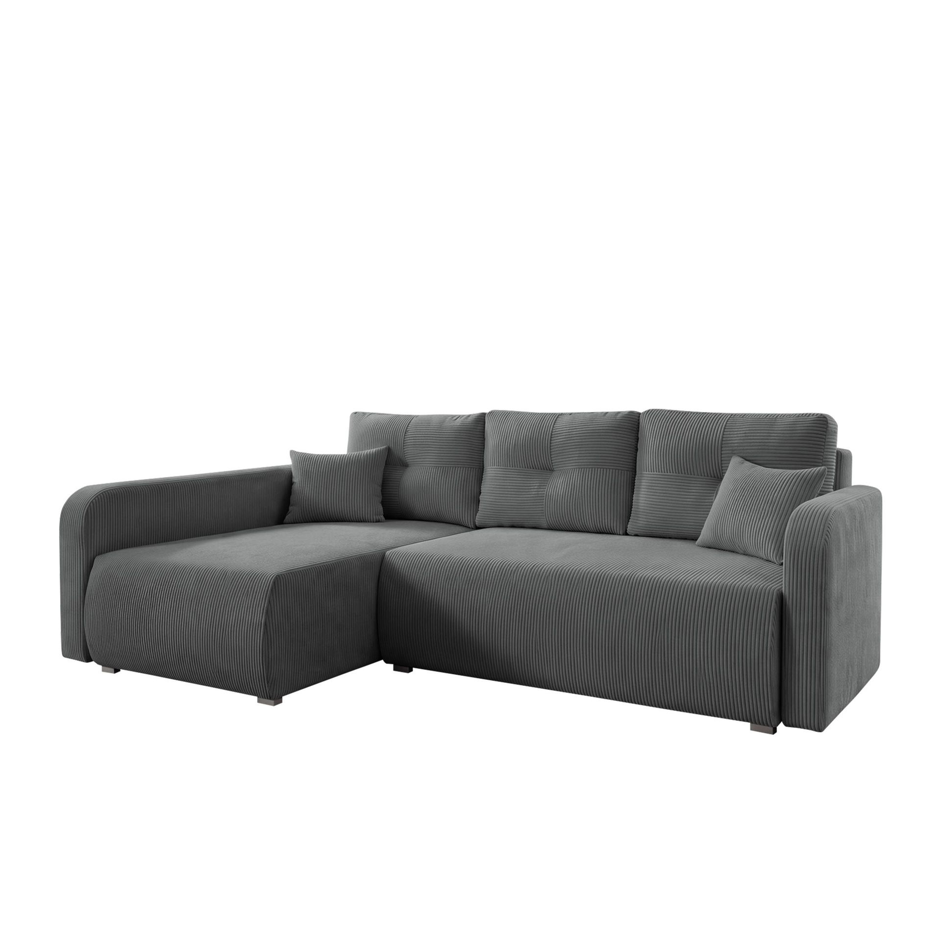 Toren sovesofa med oppbevaring og divan venstre - Grå