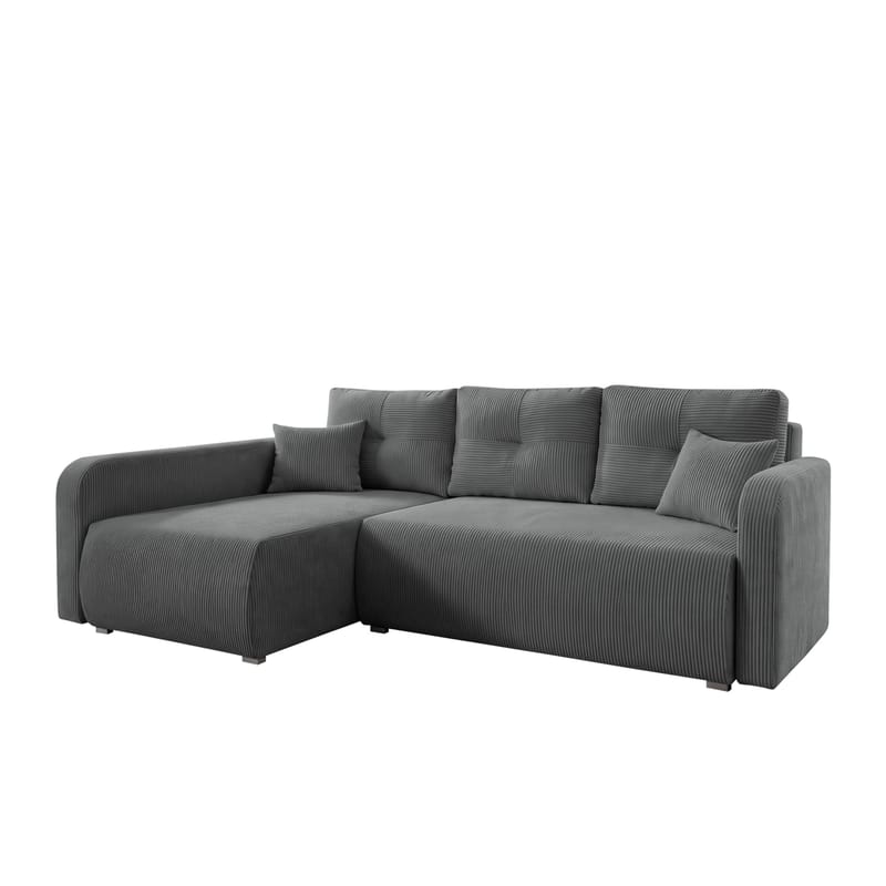 Toren sovesofa med oppbevaring og divan venstre, Grå