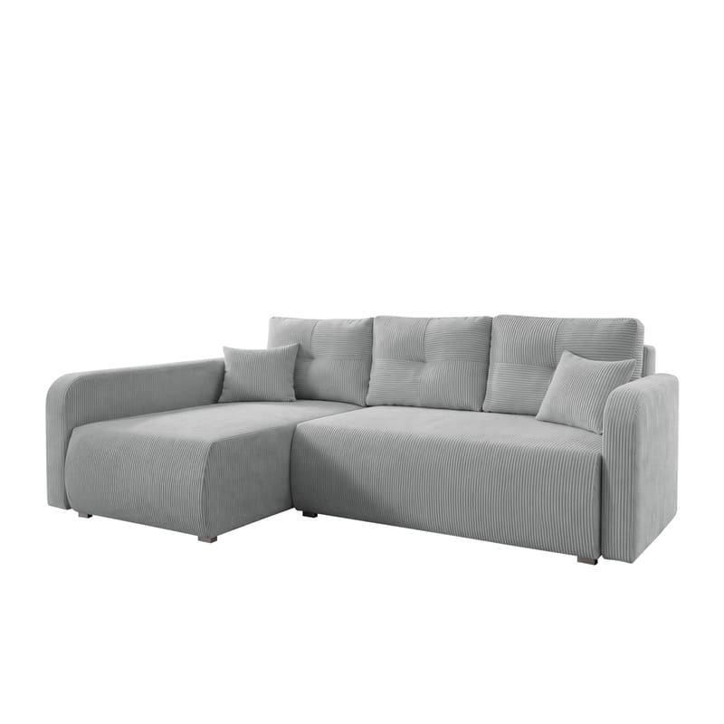 Toren sovesofa med oppbevaring og divan venstre, Lysegrå