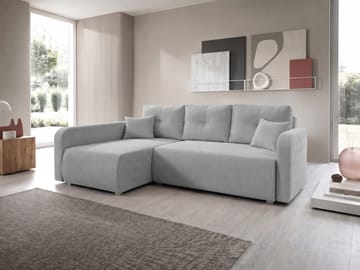 Toren sovesofa med oppbevaring og divan venstre - Lysegrå - Møbler - Sofaer - Sovesofaer