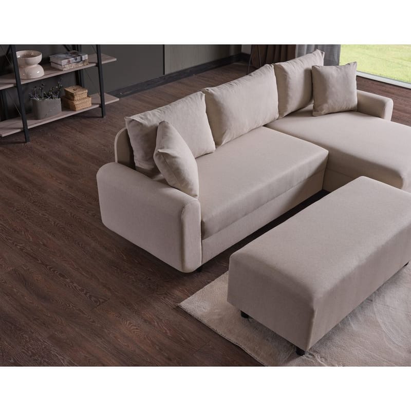 Torlan 3-seters Hjørnesovesofa - Beige - Møbler - Sofaer - Sovesofaer