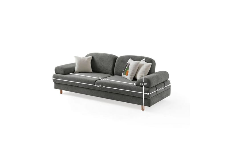 Torrelis Sovesofa 3-seter - Antrasitt - Møbler - Sofaer - Sovesofaer