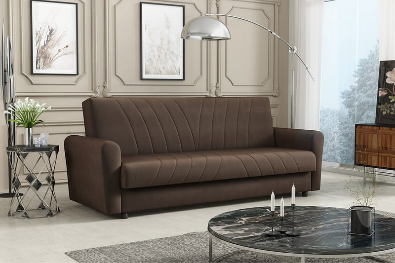 Torskudden Sofa - Brun - Sovesofaer - 4 seters sovesofa - Fløyel sofaer