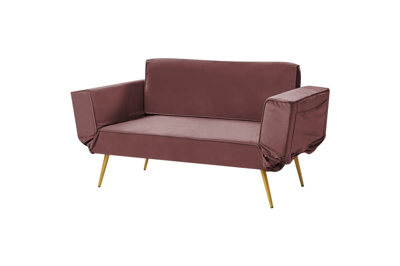 Touya 2-seter Sovesofa 75x187 cm i Fløyel - Rosa - Møbler - Sofaer - Sovesofaer