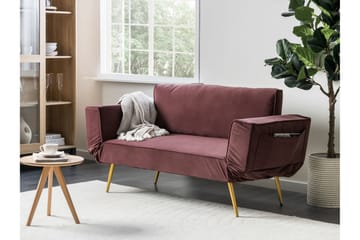 Touya 2-seter Sovesofa 75x187 cm i Fløyel - Rosa - Møbler - Sofaer - Sovesofaer