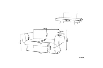 Touya 2-seter Sovesofa 75x187 cm i Fløyel - Rosa - Møbler - Sofaer - Sovesofaer