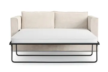 Travstad 3-seters sovesofa i chenille, fremoverutslått - Beige - Møbler - Sofaer - Sovesofaer
