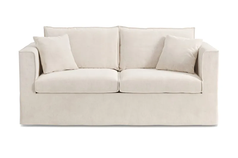 Travstad 3-seters sovesofa i chenille, fremoverutslått, Beige