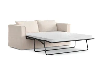 Travstad 3-seters sovesofa i chenille, fremoverutslått - Beige - Møbler - Sofaer - Sovesofaer