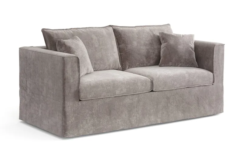 Travstad 3-seters sovesofa i chenille, fremoverutslått - Grå - Møbler - Sofaer - Sovesofaer