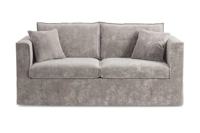 Travstad 3-seters sovesofa i chenille, fremoverutslått - Grå - Møbler - Sofaer - Sovesofaer