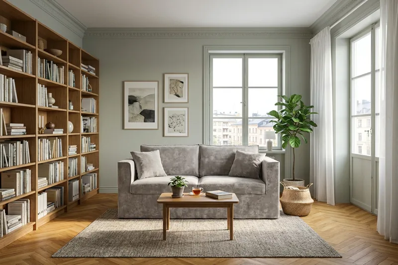 Travstad 3-seters sovesofa i chenille, fremoverutslått - Grå - Møbler - Sofaer - Sovesofaer