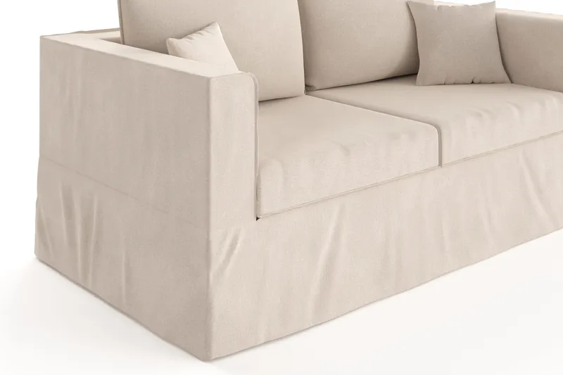Travstad 3-seters Sovesofa i Chenille - Beige - Møbler - Sofaer - Sovesofaer