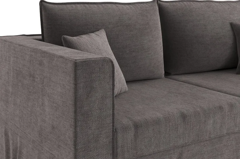 Travstad 3-seters Sovesofa i Chenille - Grå - Møbler - Sofaer - Sovesofaer