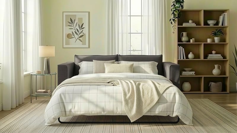 Travstad 3-seters Sovesofa i Chenille - Grå - Møbler - Sofaer - Sovesofaer