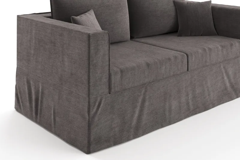 Travstad 3-seters Sovesofa i Chenille - Grå - Møbler - Sofaer - Sovesofaer